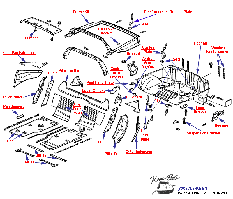Sheet Metal/Body Mid- Coupe Diagram for a 1997 Corvette