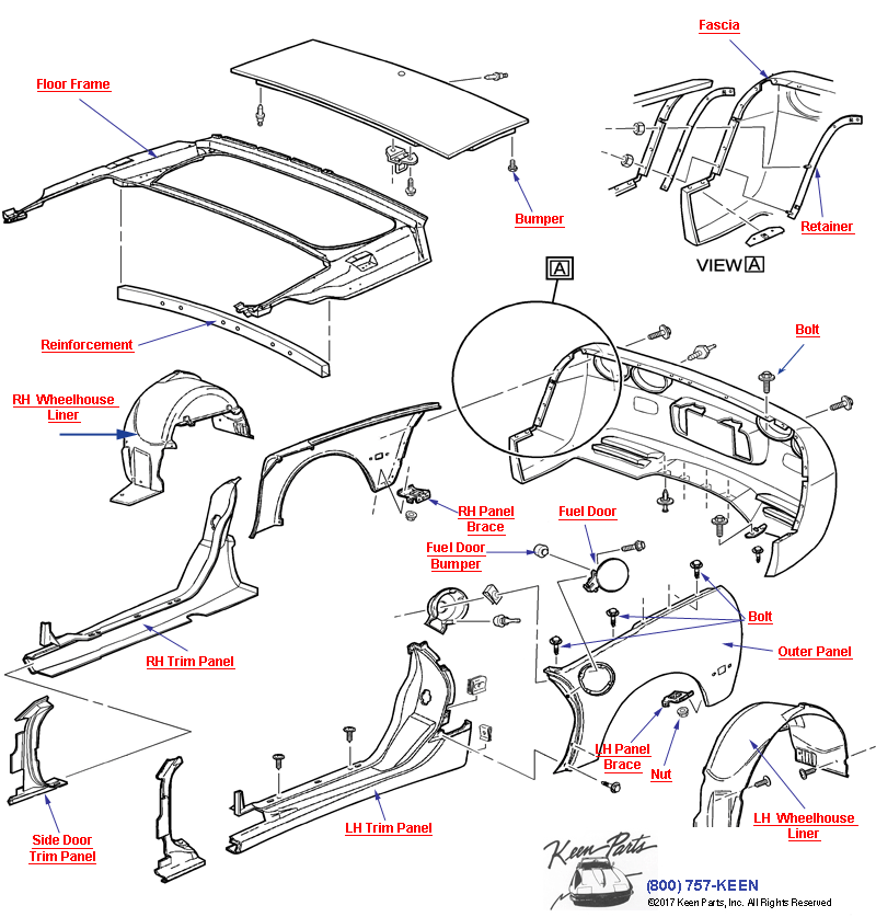 Body Rear- Convertible Diagram for a 1979 Corvette