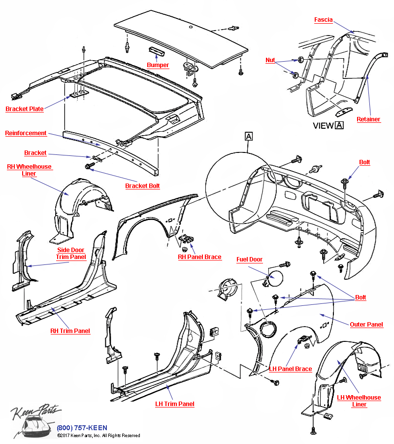 Body Rear- Hardtop Diagram for a 2008 Corvette
