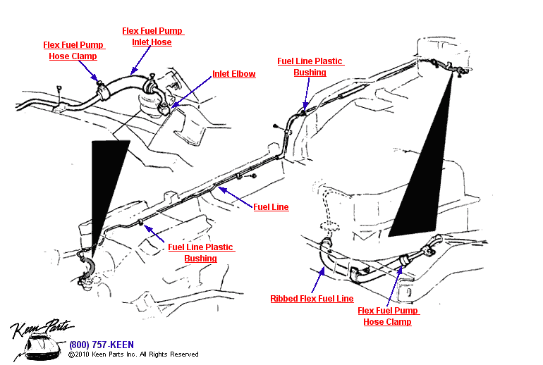 Fuel Lines &amp; Clamps Diagram for a 2004 Corvette