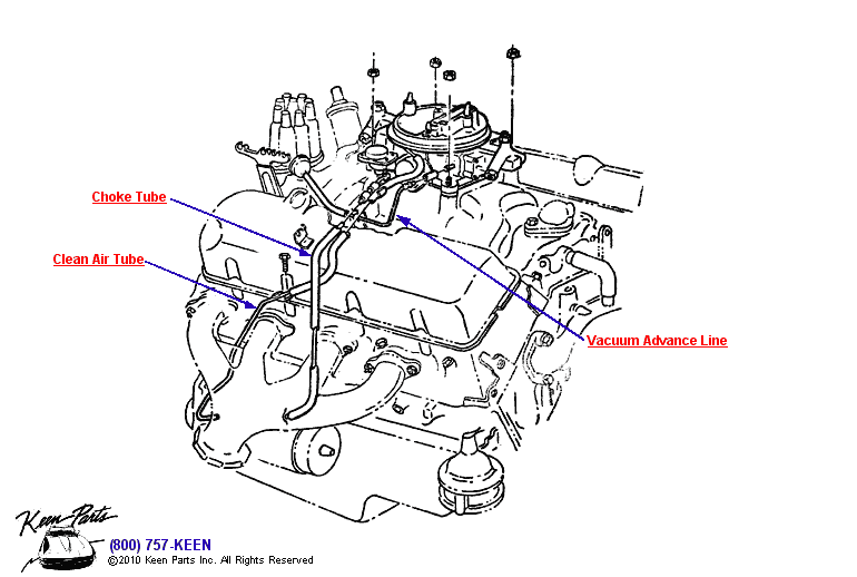 396 Carburetor &amp; Fuel Lines Diagram for a 1954 Corvette