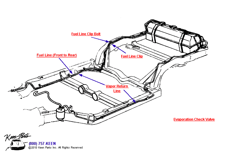 Fuel &amp; Vapor Return Lines Diagram for a 1959 Corvette