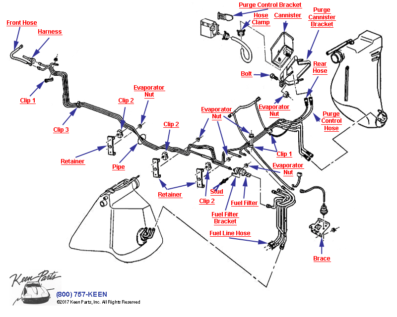 Fuel Supply System Diagram for a 1970 Corvette