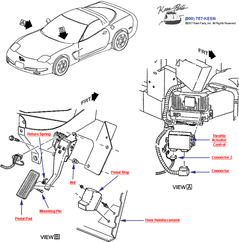 Accelerator Control Diagram for a 1973 Corvette