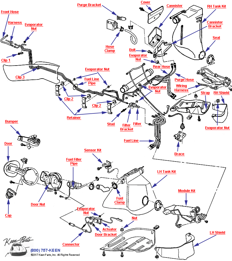 Fuel Supply System Diagram for a 1965 Corvette