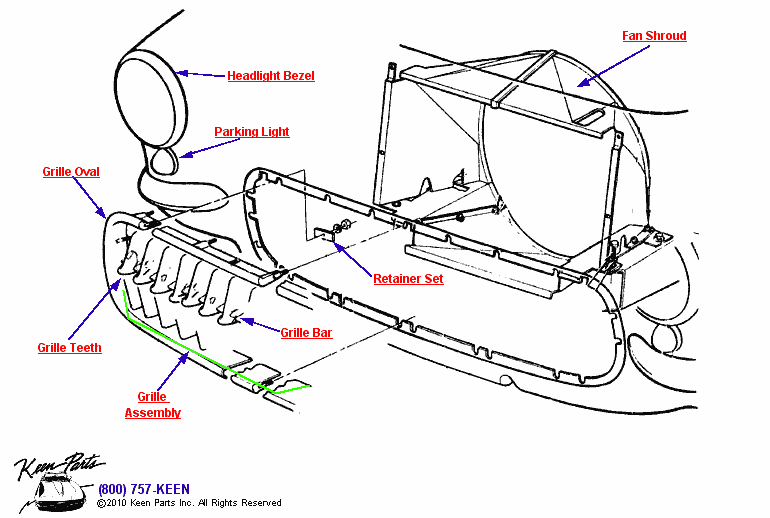 Grille Diagram for a 1973 Corvette