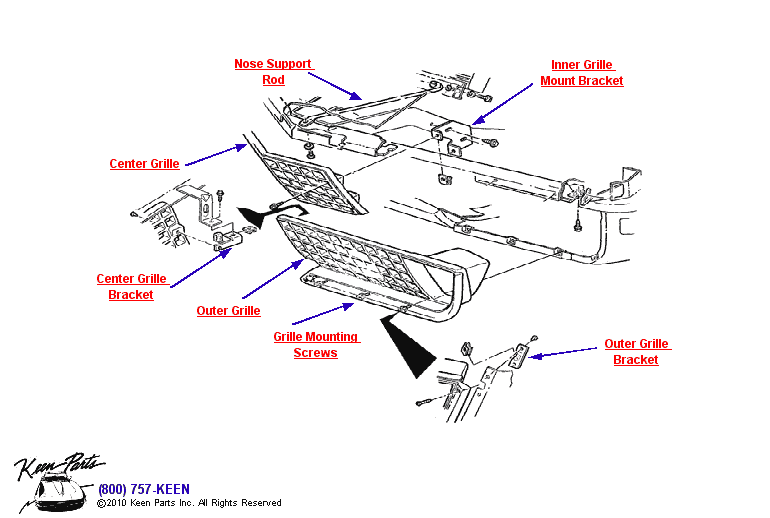 Grille Diagram for a 2016 Corvette