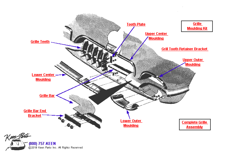 Grille &amp; Moulding Diagram for a 1980 Corvette