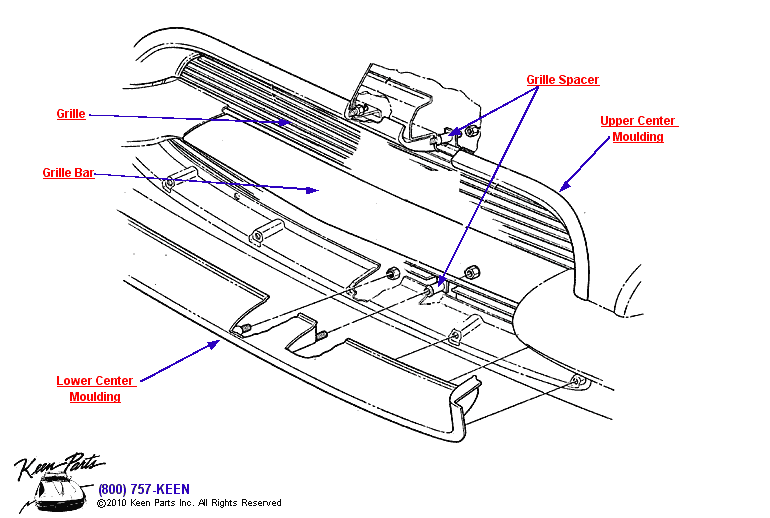 Grille Diagram for a 2003 Corvette