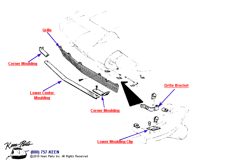Grille &amp; Moulding Diagram for a 2022 Corvette