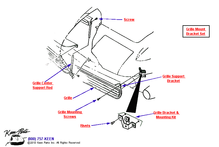 Grille Diagram for a 2011 Corvette