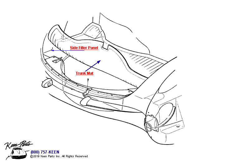 Trunk Mat Diagram for a 1969 Corvette