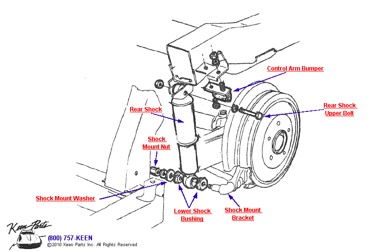 Rear Shock Diagram for a 1980 Corvette