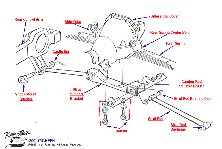 Rear Strut Assembly Diagram for a 1963 Corvette