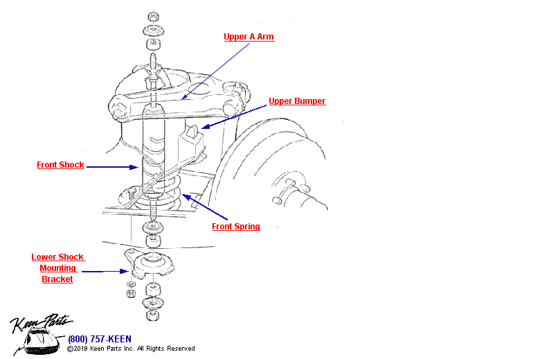 Front Shock Diagram for a C2 Corvette