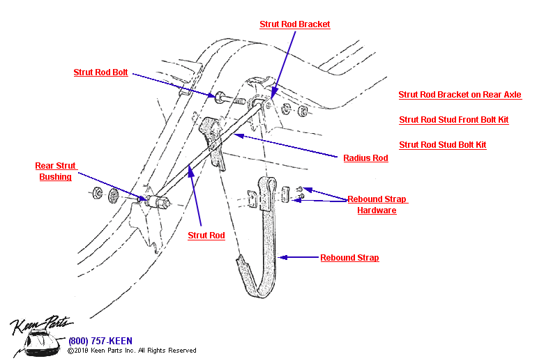 Rebound Strap &amp; Rear Strut Diagram for a 1961 Corvette
