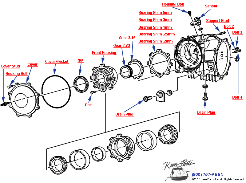 Differential Carrier / Part 1 Diagram for a 1999 Corvette