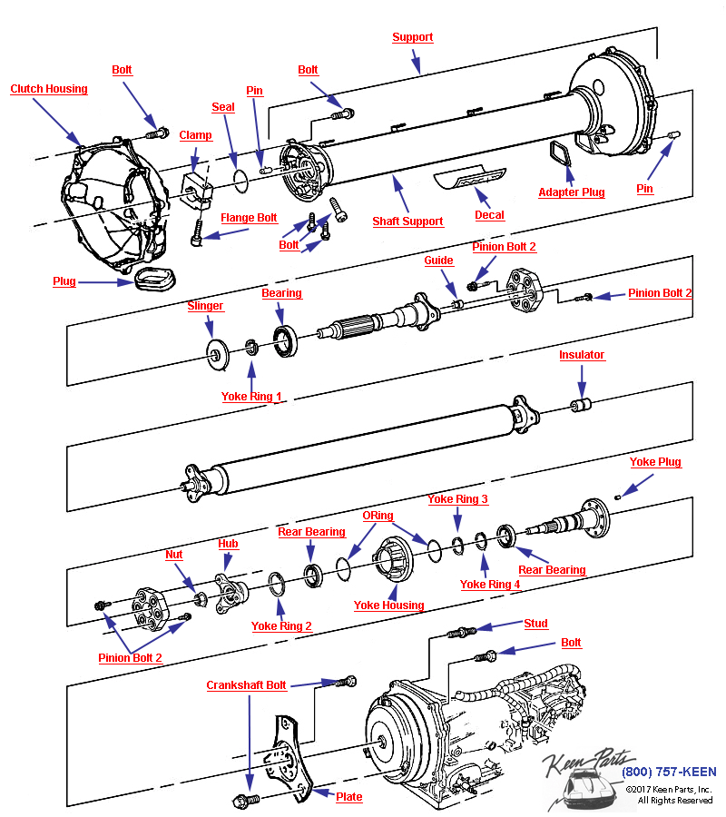 Driveline Support- Automatic Transmission Diagram for a 1980 Corvette