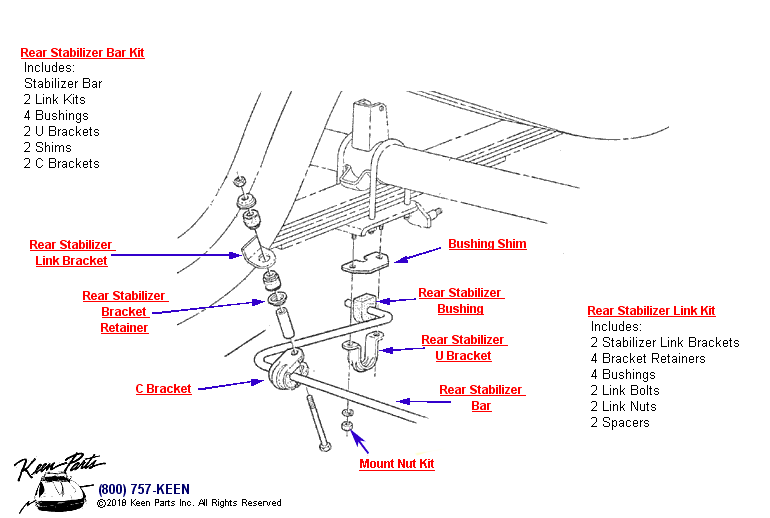Rear Stabilizer Bar Diagram for a 1968 Corvette