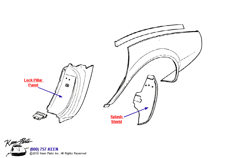 Splash Shields Diagram for a 1978 Corvette