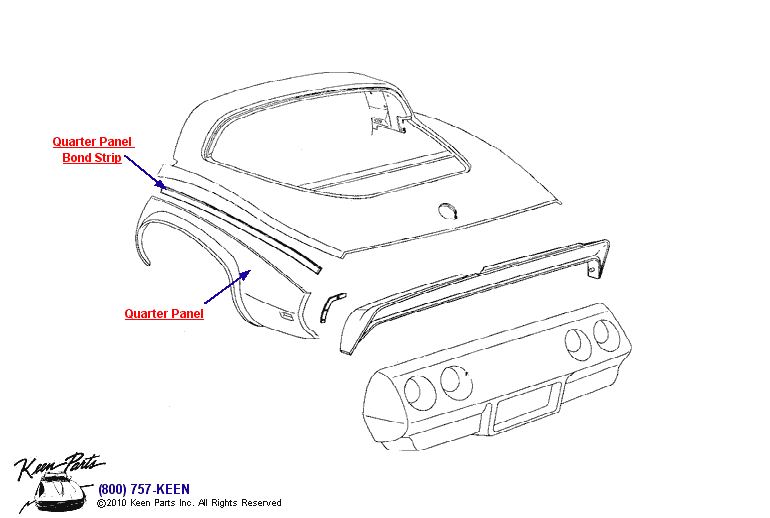 Rear Body Diagram for a 1963 Corvette