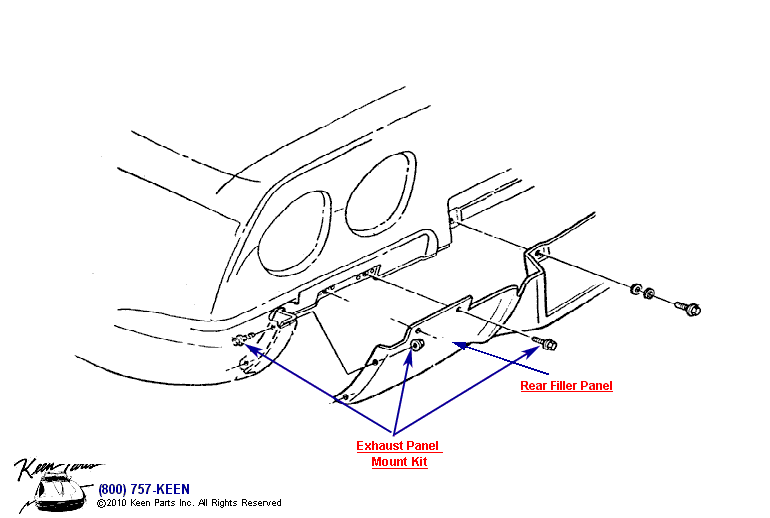 Rear Filler Panel Diagram for a 1963 Corvette