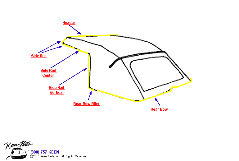 Soft Top Detail Diagram for a 2004 Corvette