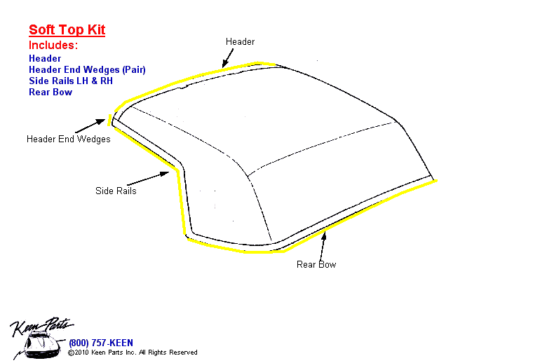Soft Top Kit Diagram for a 1993 Corvette