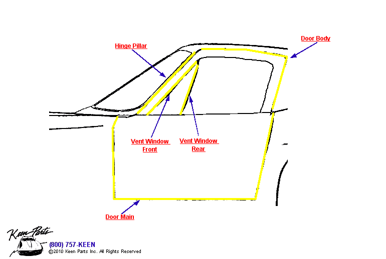 Coupe Window Detail Diagram for a 1997 Corvette