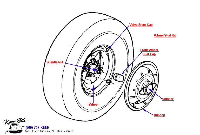 Wheels &amp; Hubcaps Diagram for a 1964 Corvette