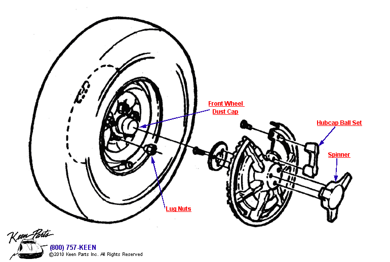 Hubcaps &amp; Wheels Diagram for a 1999 Corvette