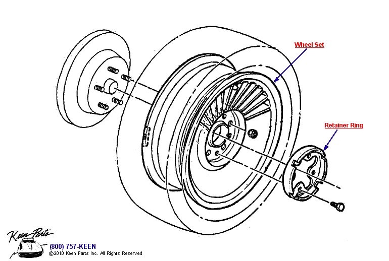 Wheels &amp; Retainers Diagram for a 1969 Corvette