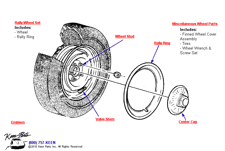 Rally Wheel Diagram for a 2004 Corvette