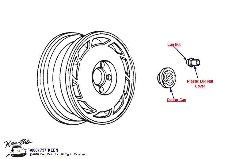 Wheel &amp; Lug Nuts Diagram for a 1972 Corvette