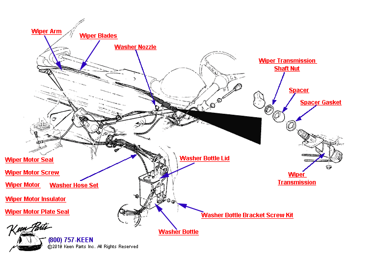 Wiper Assembly Diagram for a 1979 Corvette