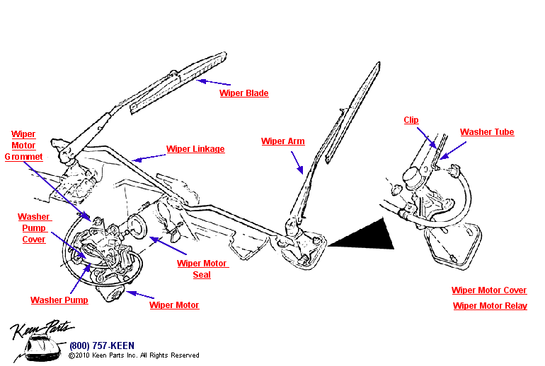 Wiper Assembly Diagram for a 2005 Corvette