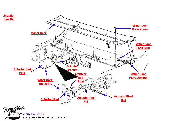 Wiper Door &amp; Actuator Diagram for a 2015 Corvette