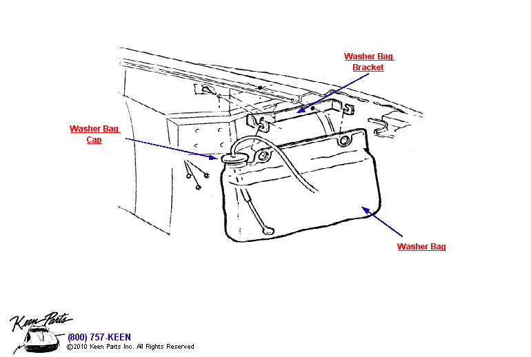 Washer Bag with AC Diagram for a 1970 Corvette