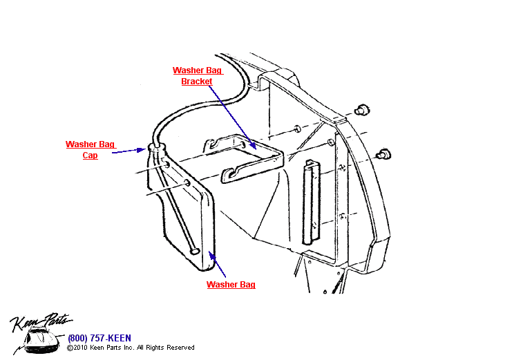 Washer Bag with AC Diagram for a 1975 Corvette