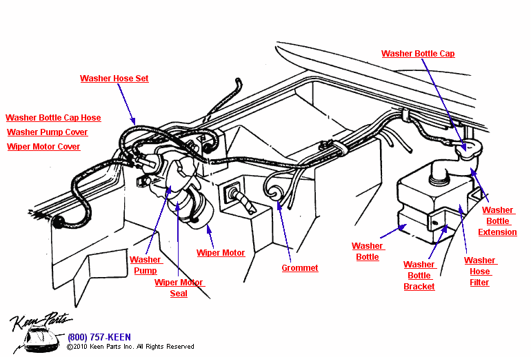 Wiper &amp; Washer System Diagram for a 1975 Corvette