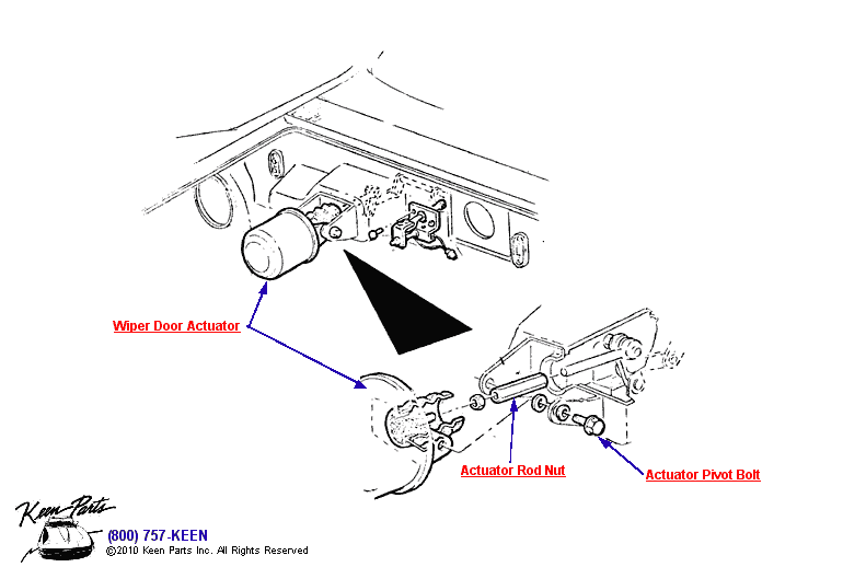 Wiper Door Actuator Diagram for a 1990 Corvette