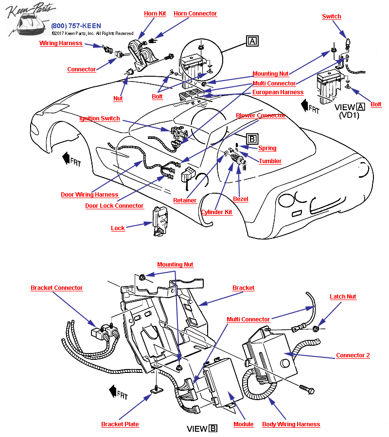 Alarm System Diagram for a C4 Corvette