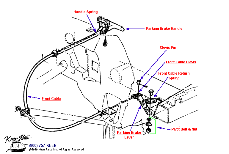 Parking Brake Diagram for a 1969 Corvette