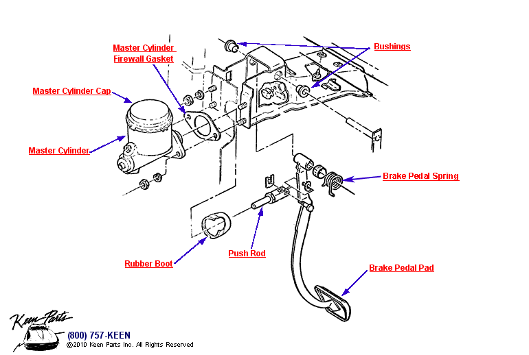 Brake Pedal Diagram for a 2004 Corvette