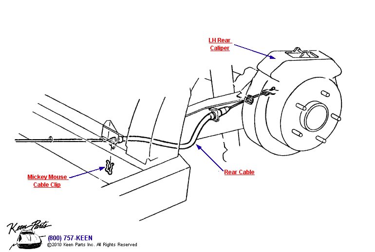 Parking Brake &amp; Rear Caliper Diagram for a 1982 Corvette