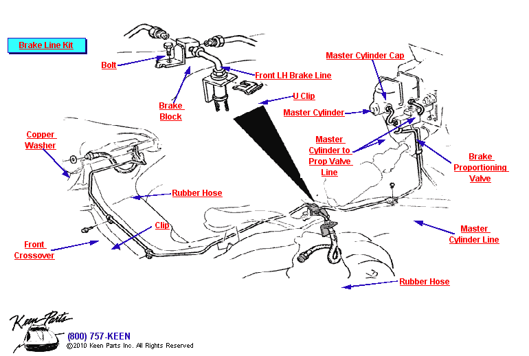 Front Brake Lines Diagram for a 2018 Corvette