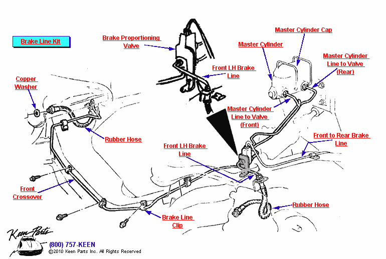 Front Brake System Diagram for a 2005 Corvette