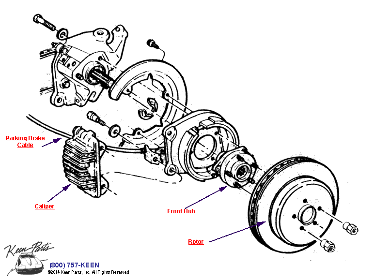 Braking System Diagram for a 1962 Corvette
