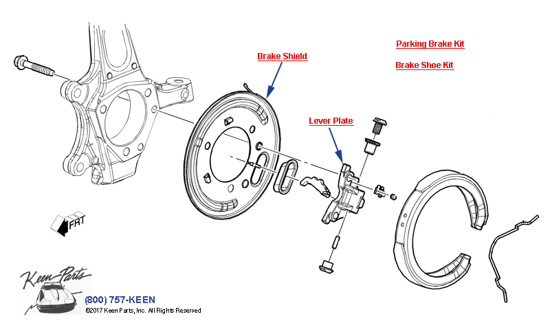 Parking Brake Assembly Diagram for a 2023 Corvette