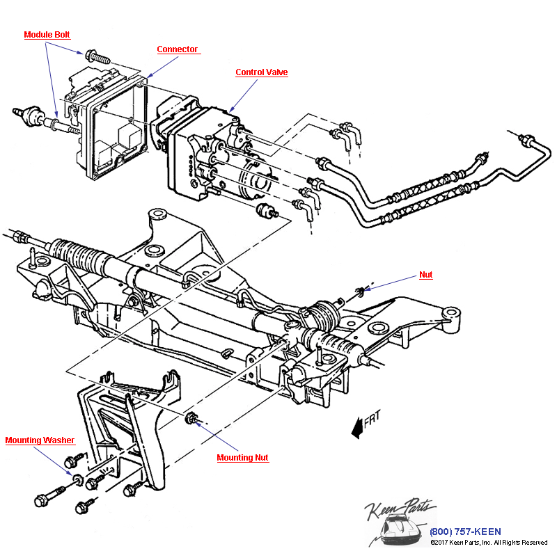 Brake Control Mod Valve &amp; Mounting Diagram for a 1996 Corvette
